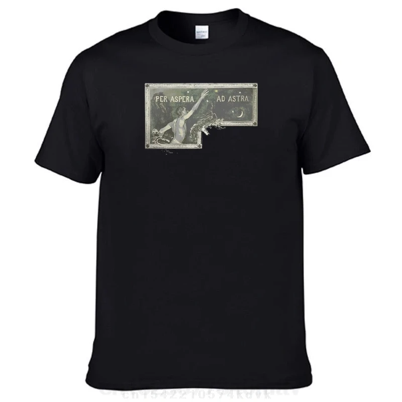 Per Aspera Ad Astra attraverso le difficoltà alle stelle T-shirt Per uomo girocollo T-shirt in cotone vestiti corti