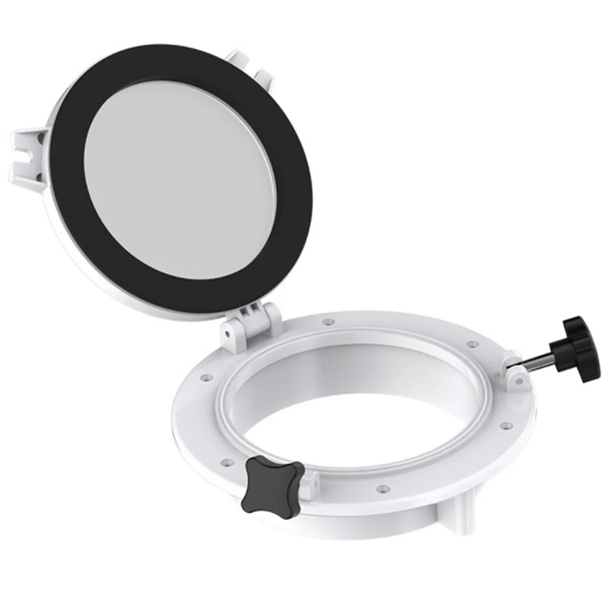 

White Round Portholes Plastic Hatches Port Lights Opening Window 8 Inch Marine Boat RV SFPP1-01 SFPP2-01