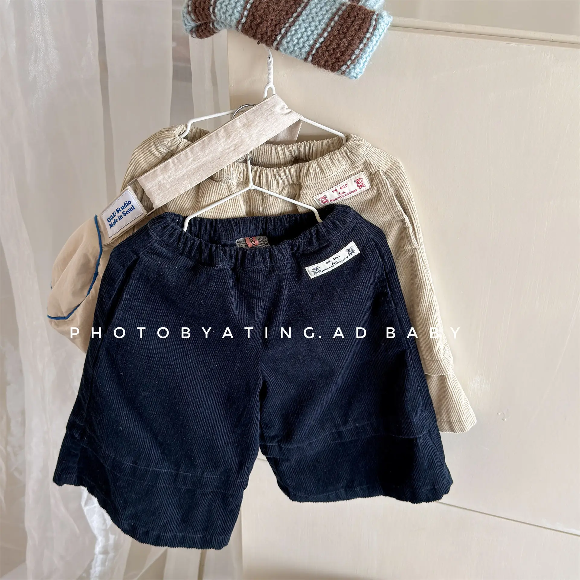 2026 Autumn New Children Loose Trousers Solid Girls Corduroy Wide Leg Pants Toddler Casual Pants Fashion Kids Clothes
