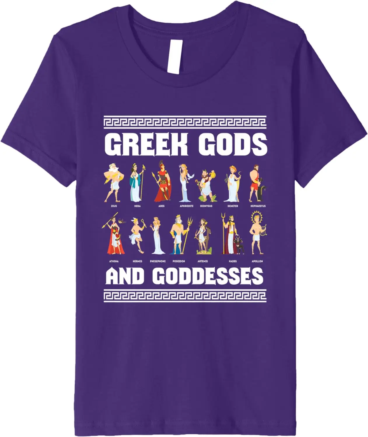 Greek Mythology Gods and Goddesses Icon Printed T-Shirt 100% Cotton O-Neck Summer Short Sleeve Casual Mens T-shirt Size S-3XL