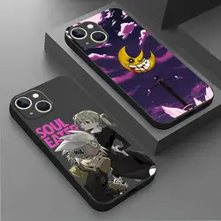 Soul eater Anime hot Phone Case For iPhone 16 15 14 13 12 11 X XR XS 8 Plus Mini Pro Max Soft black Shockproof Cover