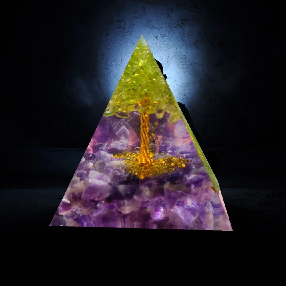 

Transparent Crystal Orgonite Pyramid Mold Resin Desktop Office Orgone Decor Gift