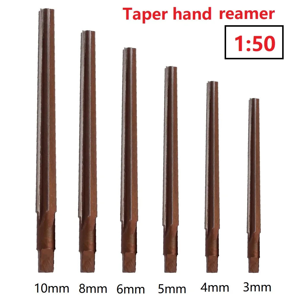 1:50 Taper Shank Hand Reamer 3/4/5/6/8/10mm Conical Degree Sharp Manual Pin For Taper Shank Machine Reamer CNC Tools