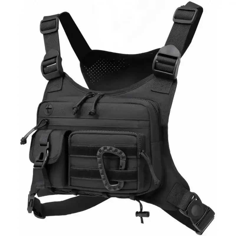 

Tactical Chest Bag Men's Vest Edc Waterproof Anti-Theft Chest Pack Rig for Outdoor Cycling Bags Running Front Chest Pack Sport Sports Day with Adjustable Straps & Carabiners