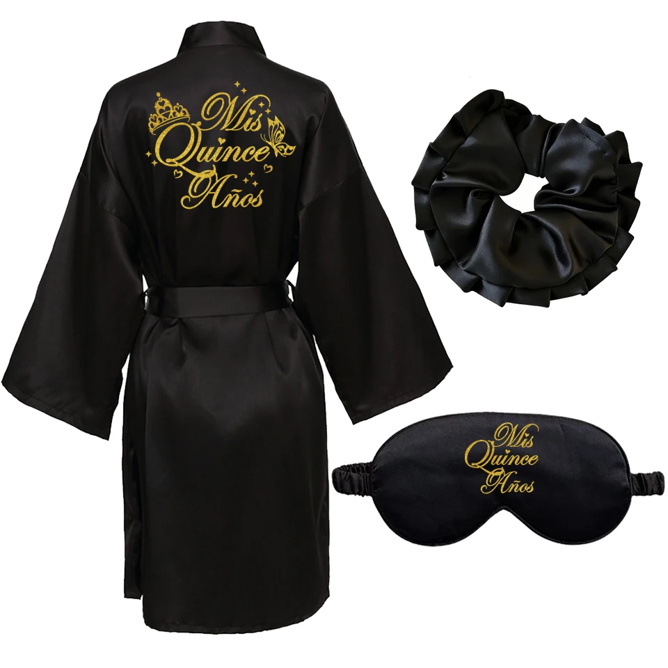 لافندر Mis Quince Años رداء Dama de la Quinceañera رداء 15 سنة هدية حفلة Mis XV Robes Scrunchies قناع مجموعة