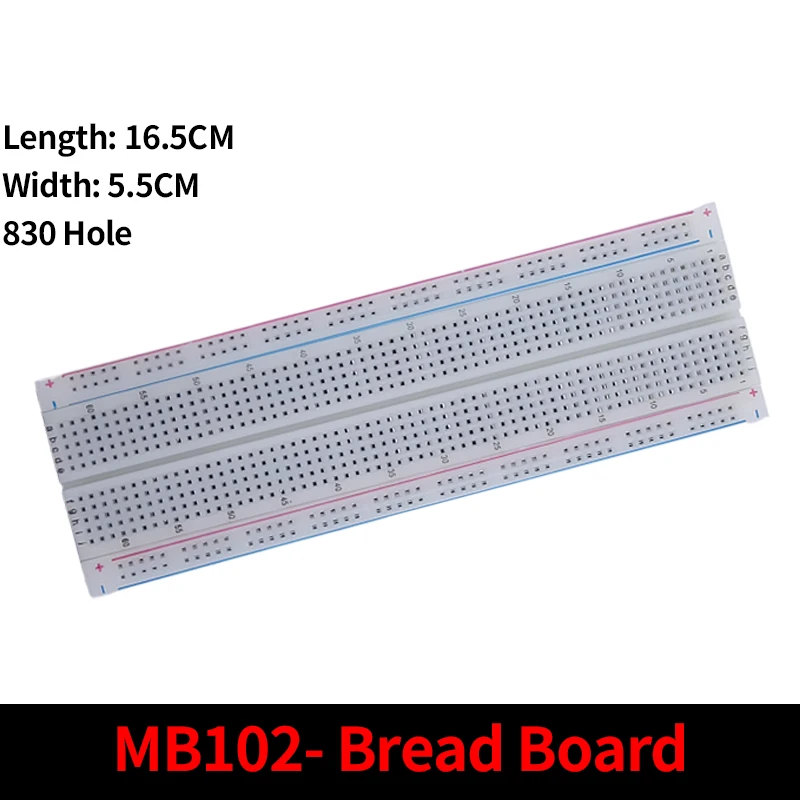 Jumper Wire 40Pins MB-102 Breadboard 400 Hole 830 Point 65 Jumper Wires Solderless PCB Test Develop DIY for Arduino Power Module