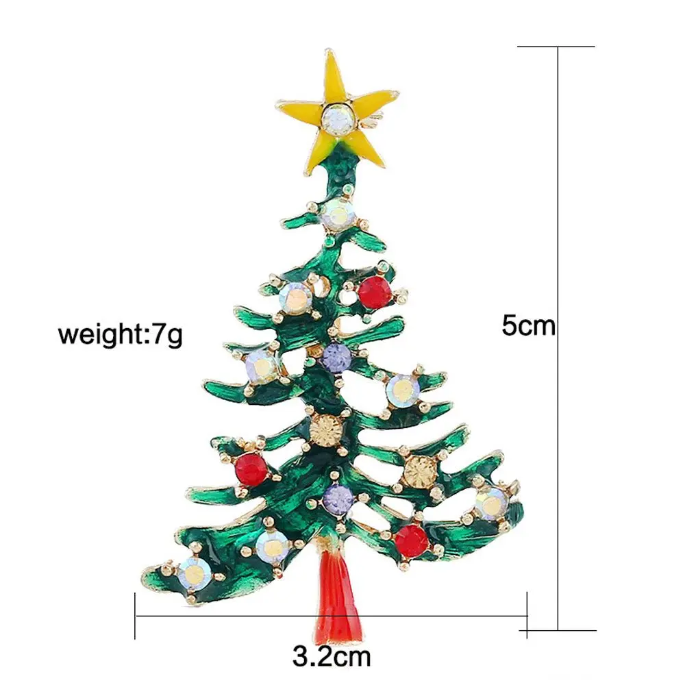 Kolorowe kryształowe kryształy damskie choinka biżuteria dziewczęca broszka szpilka prezent świąteczny modne akcesoria