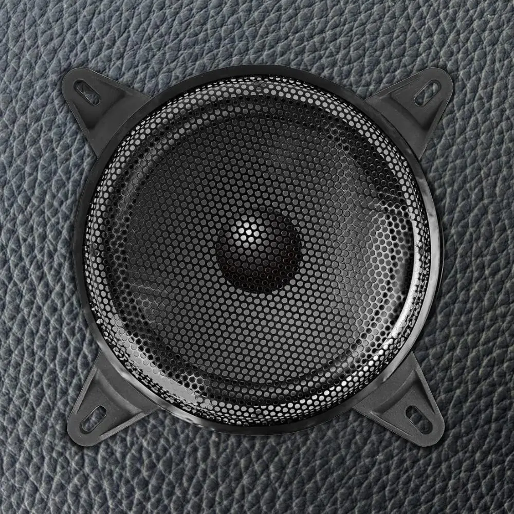 Osłony głośnikowe z czarnej metalowej siatki 5-12 cali, osłony na subwoofer, etui ochronne ze śrubami montażowymi do głośników domowych i samochodowych. — zdjęcie produktu 3