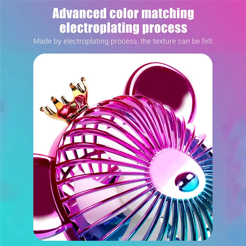 1200Mah พัดลมมินิฤดูร้อนพัดลมน่ารักแบบพกพาพัดลมเงียบ USB ชาร์จลมแรงสูงพัดลมสําหรับโฮมออฟฟิศสีม่วง