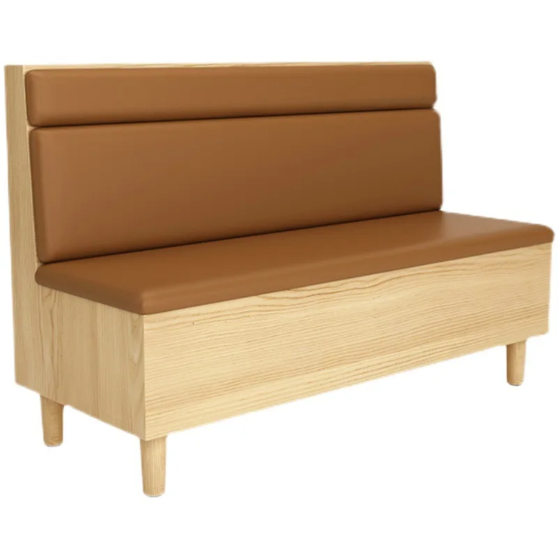 

Modern Style Solid Wood Frame Leather Seat Bench Seating Commercial Furniture Restaurant Sofa Booth Dining Table Chair Sets