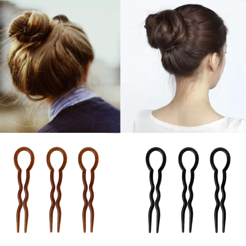 3 Buah Alat Garpu Kepang Gaya Rambut Garpu Rambut Bentuk Klip Garpu Pin Aksesori Dropshipping