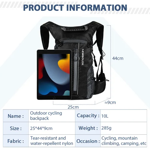 Imagen 2 del producto NEWBOLER-Bolsa deportiva repelente al agua para exteriores, mochila de hidratación para ciclismo, viaje, senderismo, escalada, MTB, bicicleta de carretera