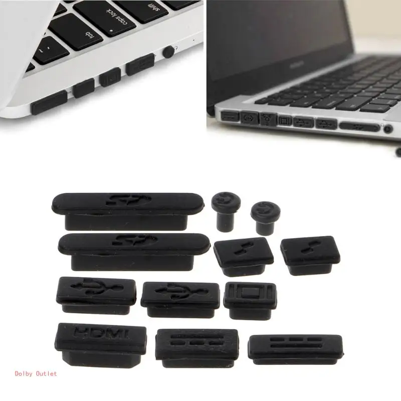 12Pcs/Set Silicone Plug Stopper For Macbook Air 11