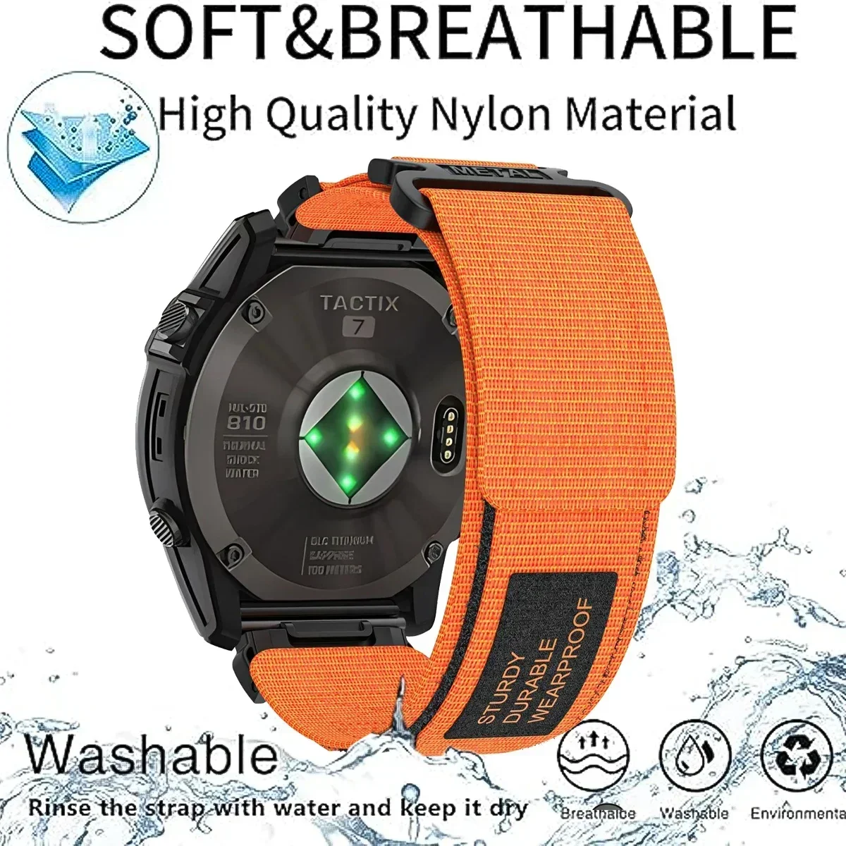 Quick 26 22mm Nylon Band for Garmin Watch Instinct 2X Tactics Strap Fenix 6X Pro 5X Plus 7X 8 Replacement Sport Release Bracelet view 3