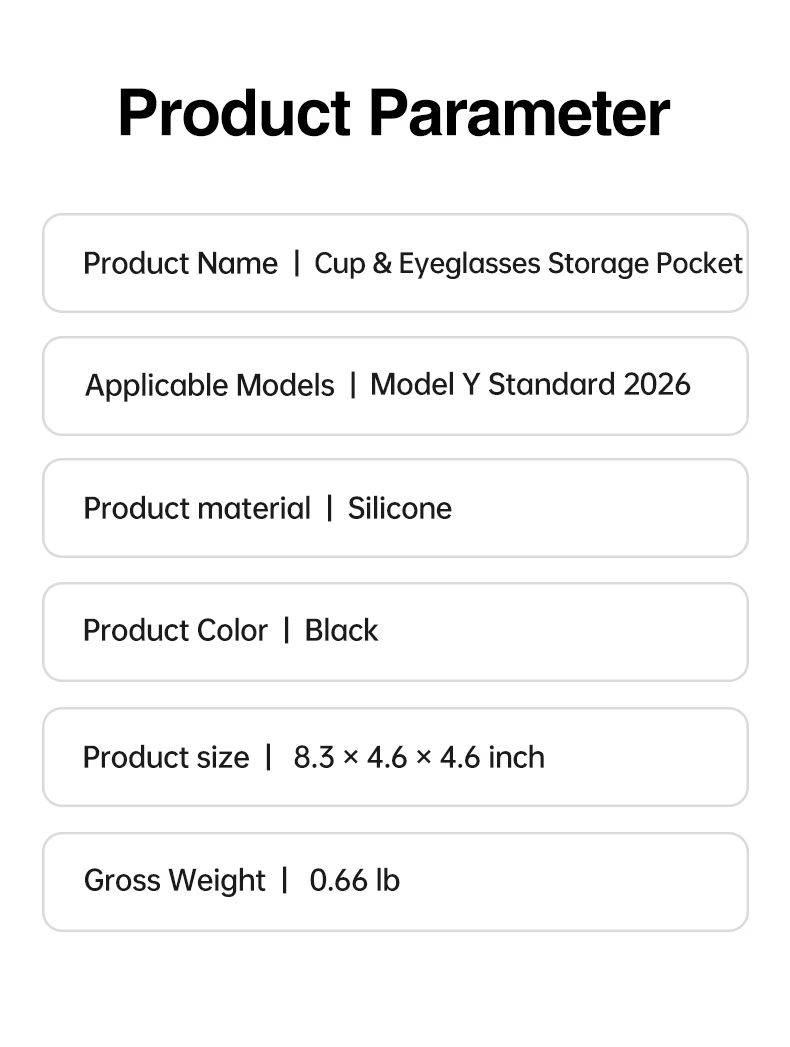 Heenvn Silikon-Getränkehalter & Brillenablage für Tesla Model Y Standard 2026 Juniper Mittelkonsole Auto-Zubehör – Detail 7