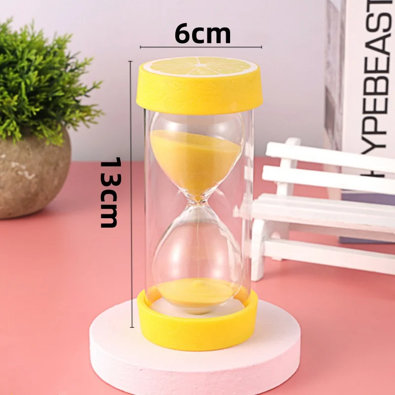 Four Types Of Fruit Patterns Hourglass Lemon Sandglass Mini Anti Fall Sand Clock Children Clean Teeth Timerkeeping Home Decor