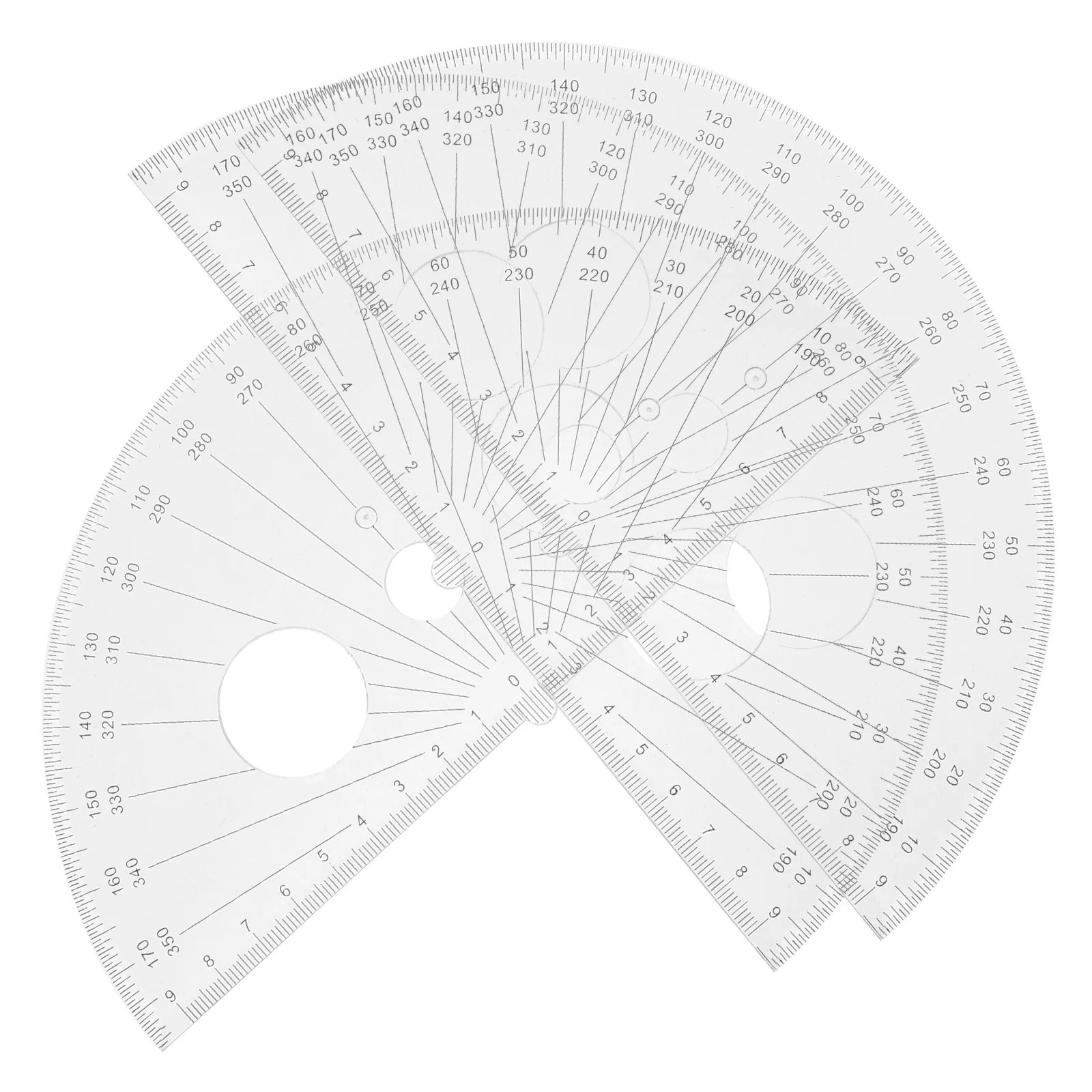 

3Pcs Multifunctional Semi-Circle Protractor Set 180 Degree Precise Geometry Drawing Tools for Students Math Measurement Rulers
