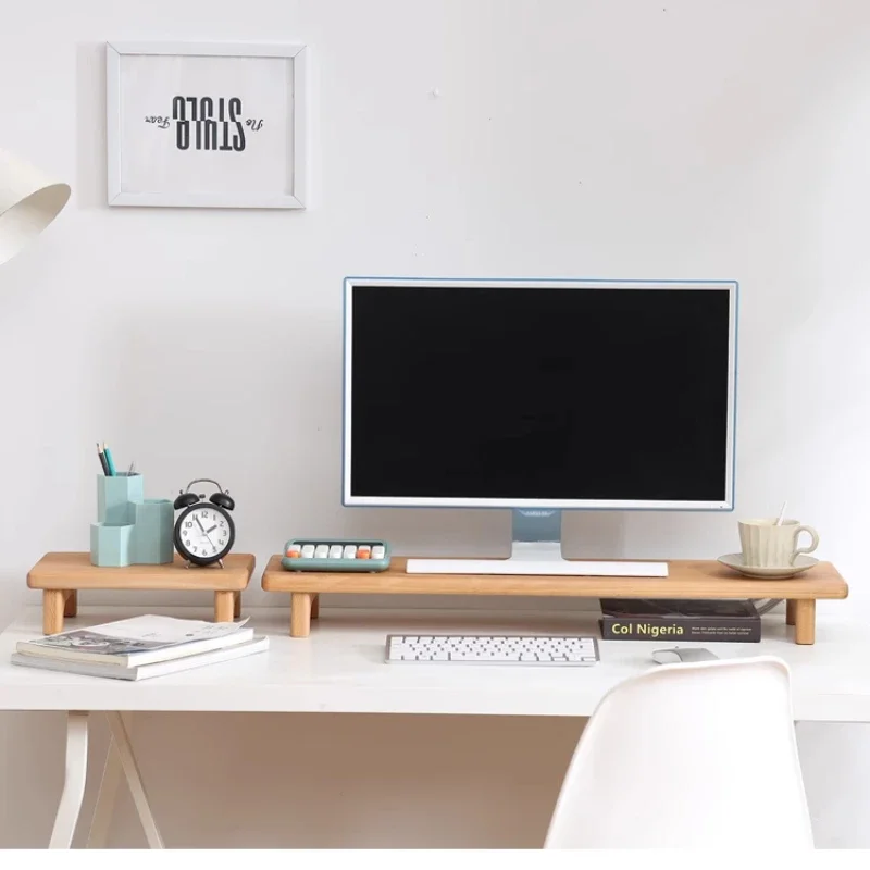 Minimalist Height Increasing Rack Solid Wood Desktop Computer Stand Desktop Screen Monitor Stand Versatile Scene Notebook Table