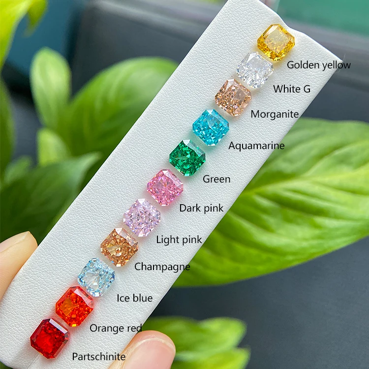 YinZheng AAAAA Grade CZ Ice Cutting Cubic Zirconia Asscher Shape Blue Diamond Color Synthetic Zircon Stone For Jewelry Making