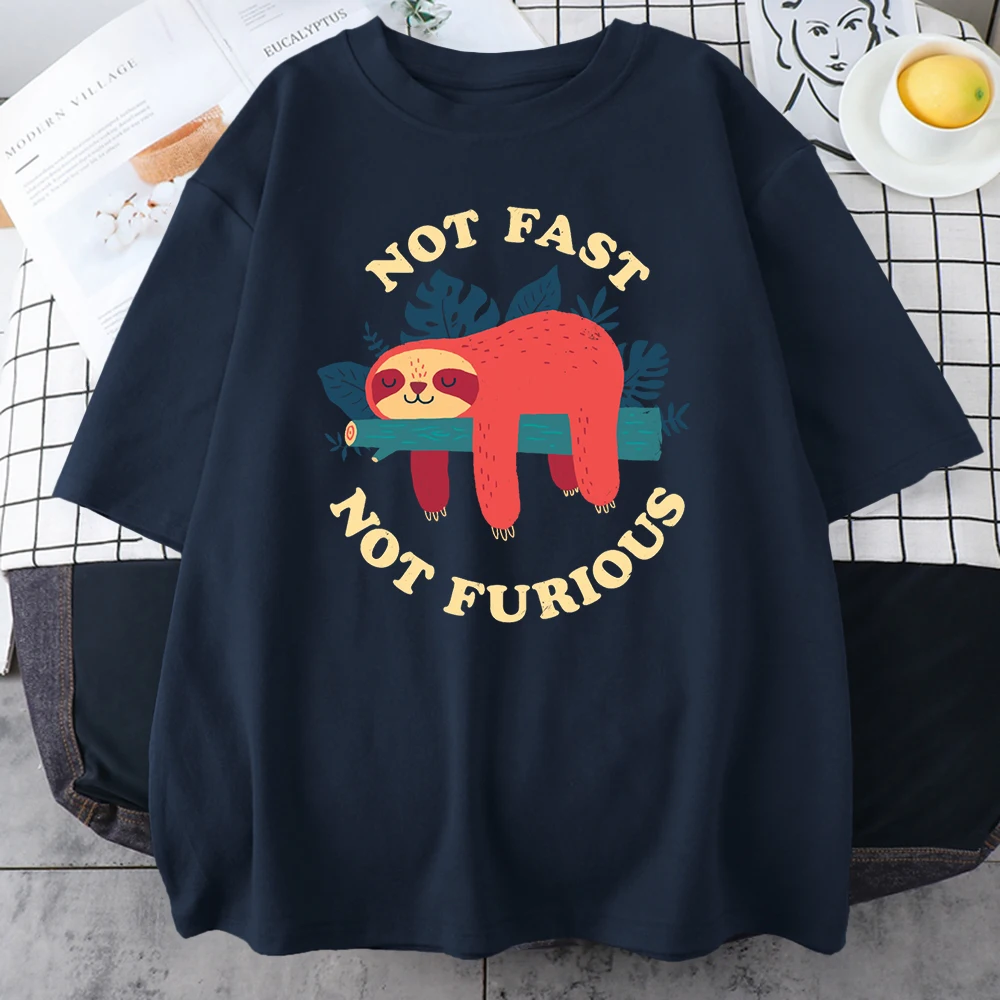 Nicht Schnell Nicht Furious Faultier Nette Druck Männer T-shirts Atmungsaktive Baumwolle Tops Street
