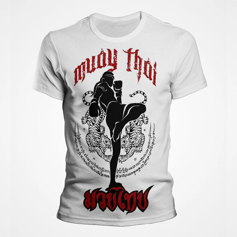 Koszulka graficzna Muay Thai Gym dla mężczyzn 3D tajski boks sportowym nadrukiem koszulki dziecięce fajne w stylu Streetwear krótkie rękawy