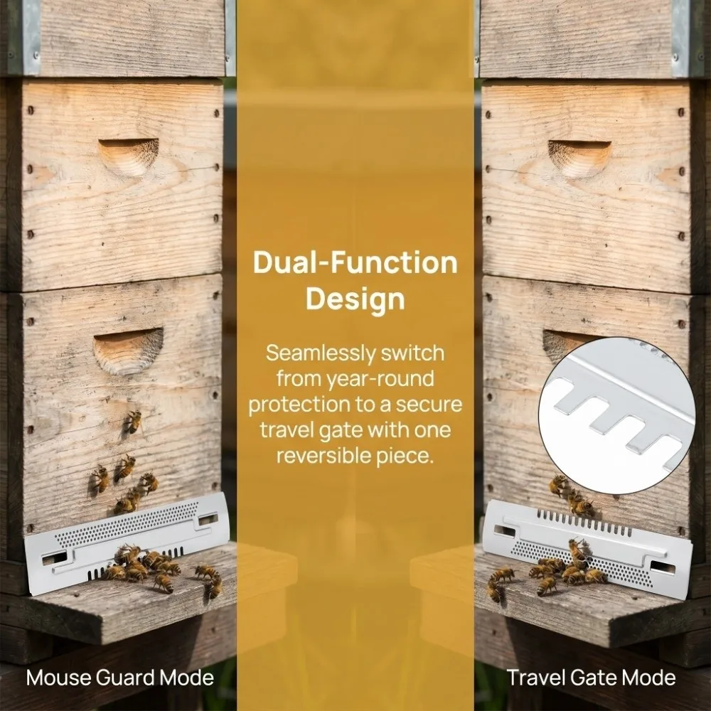 Galvanized Iron Beehive Mouse Guard Detachable Escapeproof Entrance Reducer Nontoxic Beehive Sliding Gate Hives Entrance