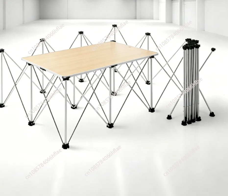 1500KG Load Capacity Foldable Workbench, Stainless Steel Spider Leg Table for Woodworking and Tile Work