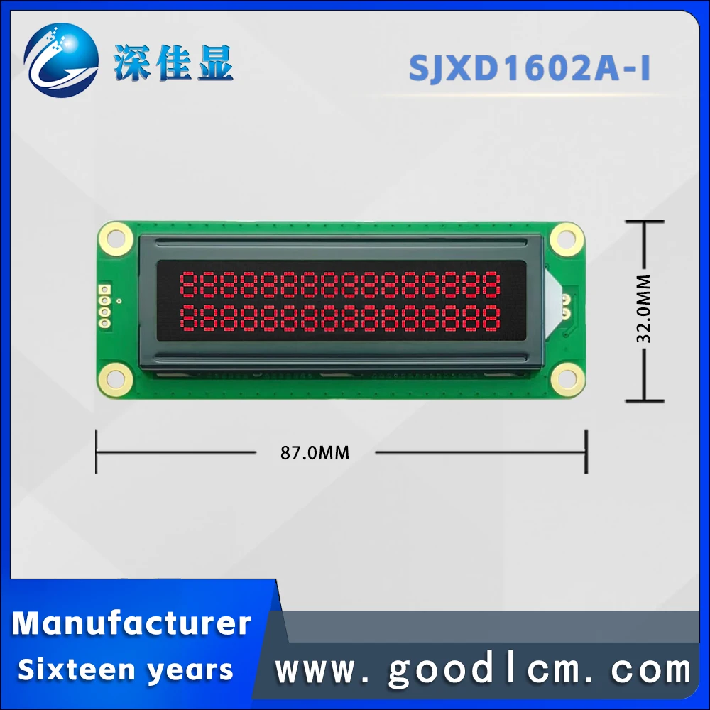 1602a-1display lcd modulo display 16x2 Lcm VA display retroilluminato rosso carattere rosso AIP31068L driver 5/3V