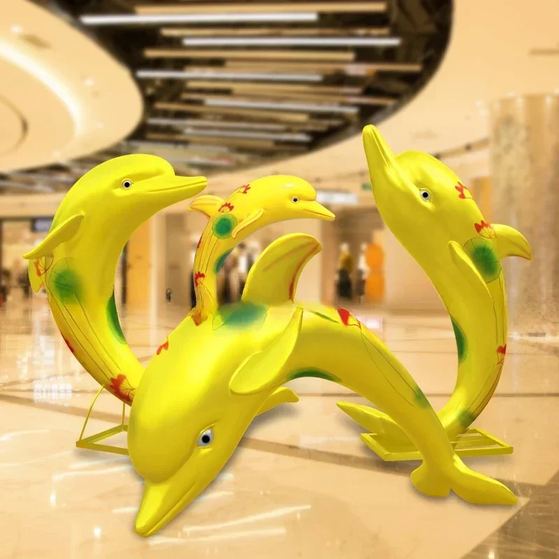 

Hot sales 1pc Garden landscape marine,Outdoor simulation dolphin sculpture decoration,garden lawn animal decoration