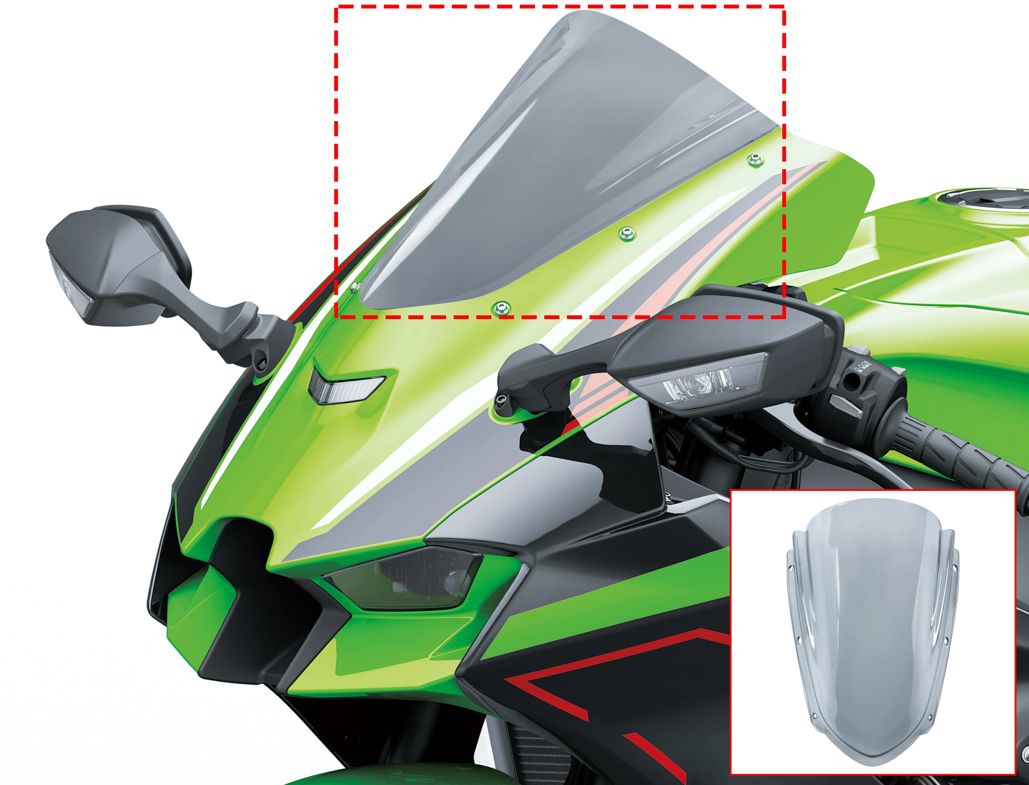 

Motorcycle Front Screen Wind Shield Accessories For Kawasaki Ninja ZX 10R ZX-10R ZX10R 2021-2022 Windshield Windscreen Air Wind