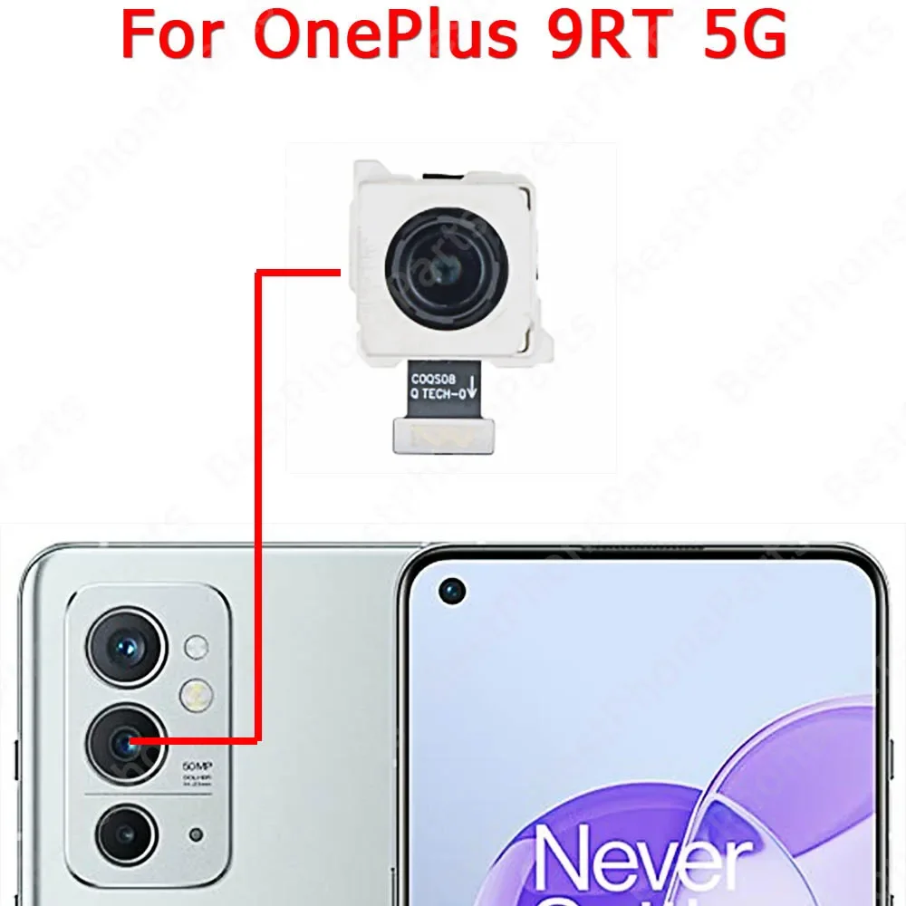 Big Facing Selfie Rear Back View Camera Module For Oneplus 9RT 5G 1+ 9R One Plus Front Repair Flex Cable Replacement Spare Parts