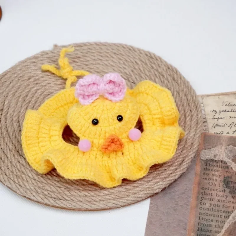 

Handmade Yellow Duckling Hat for Cats and Puppies - Cute Crochet Pet Accessory Pet Photo Birthday Gift