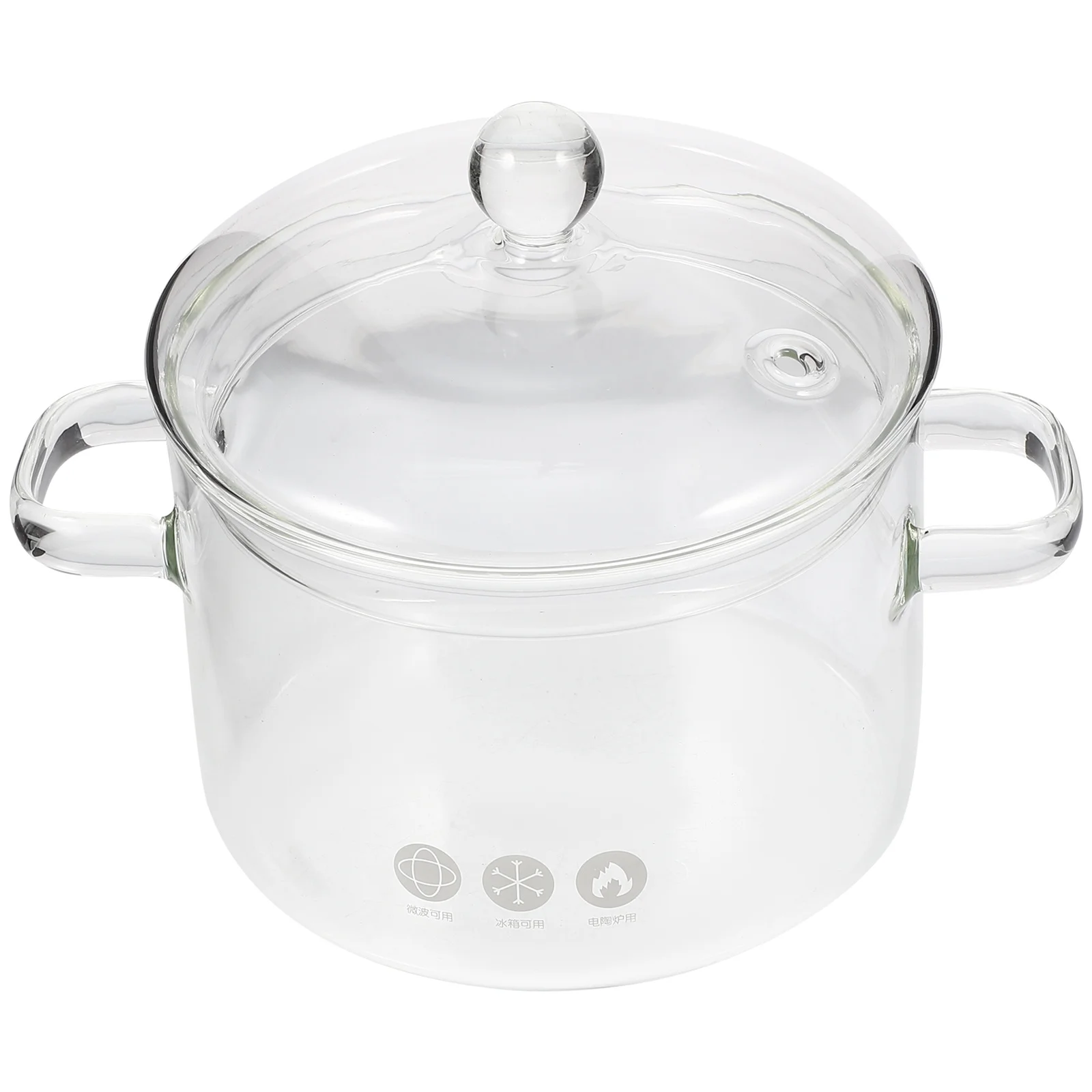 

Glass Stew Pot Heat Resistant Kitchen Cookware for Braised Soup Chicken Porridge Double Ear Design Sturdy Stockpot for Household
