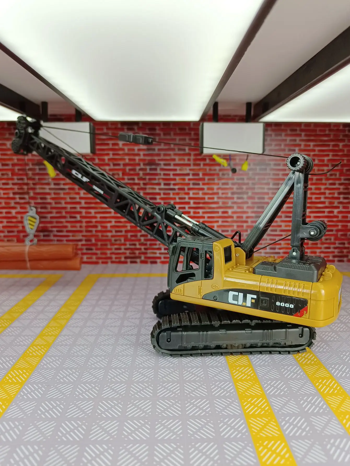 Simulation of engineering crane transporter model lighting crane suitable for collection and can be given as a gift to friends