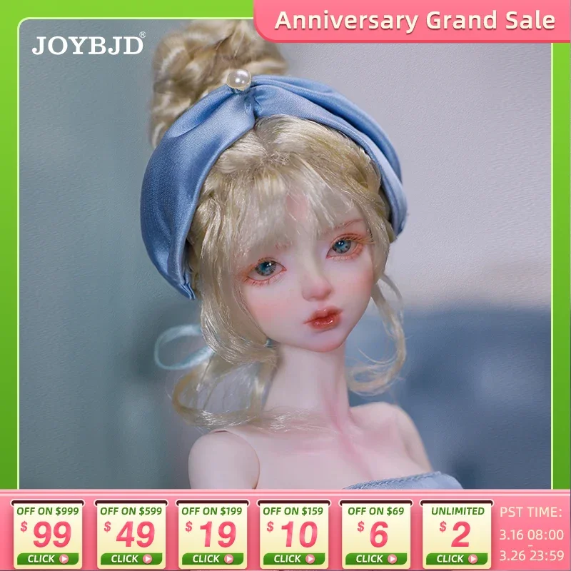 Joybjd 1/4 Bjd Doll Garnet A Full Set with Garnet Body Blue Princess Dress Big Bow Resin Toys for Girls