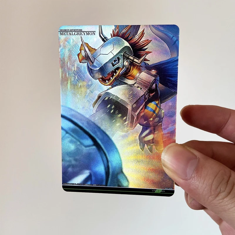 DIY 9개 디지몬 플래시 카드 가루루몬 워그레이몬 메탈그레이몬 수집용 카드 애니메이션 컬렉션 액션 토이 피규어 선물