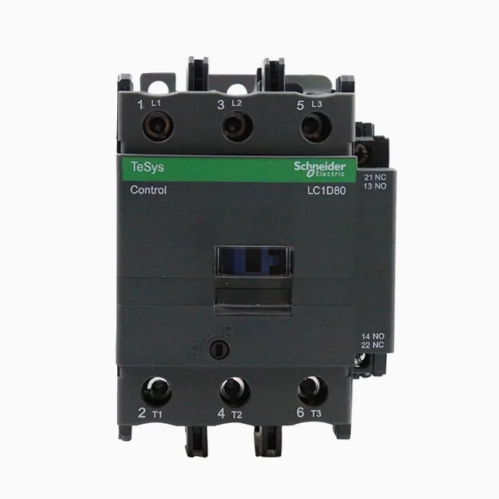 Original Schneider Electric TeSys Control LC1D80M7C 3P 80A 37kW 1NO+1NC Aux Contact 220V 50/60Hz AC Coil Contactor LC1-D80M7C