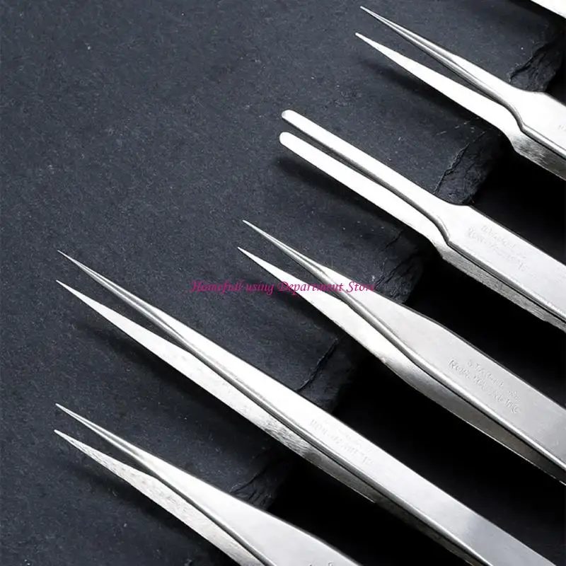 

6pcs Stainless Steel Tweezers Set for Precision Work and Crafting Precise Use