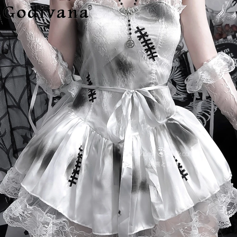 ثقافة فرعية تأثيري فستان نقي المرأة الظلام فاتنة ارتداء القوطية نمط فساتين الهالوين الإناث الصيف مهرجان ازياء فستان