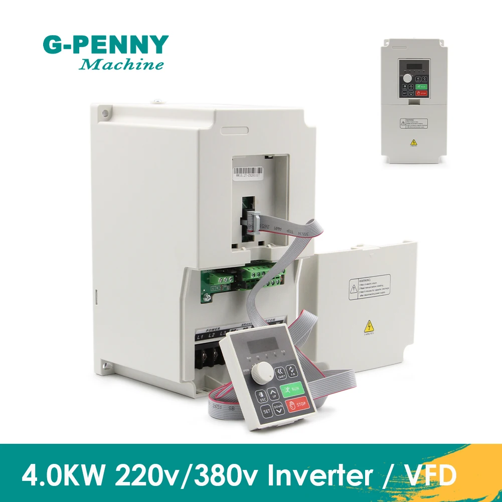 3.7/4.0kw VFD Inverter 3Phase Variable Frequency Drive 5HP Frequency Converter For CNC Spindle Motor Pump Fan G-PENNY
