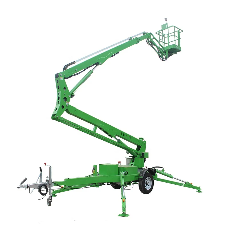 12m-24m Electric Folding Articulating Aluminum Alloy Boom Lift Aerial Work Platform New Telescopic Lift Towable Trailer Cable
