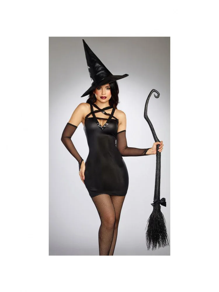 

MXXL Size Devil Witch Costume Women's Outfit Day of the Dead Masquerade Performance orm loween Par Dr