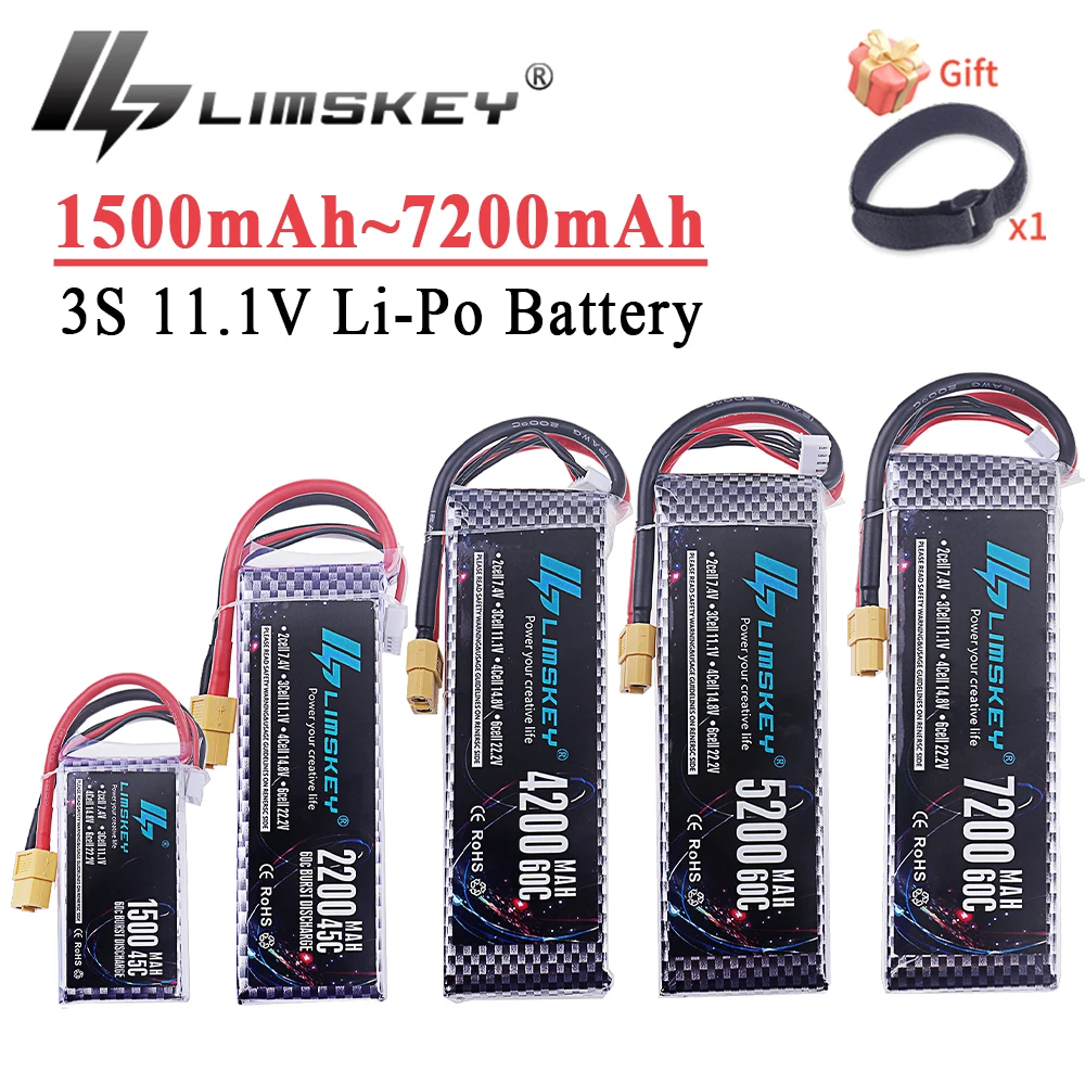 3S 11.1V Lipo Battery Deans XT60 1500mAh 2200mAh 3000mAh 4200mAh 5200/6000/6500/9800/10400mAh For RC Car Truck Buggy Racing Boat