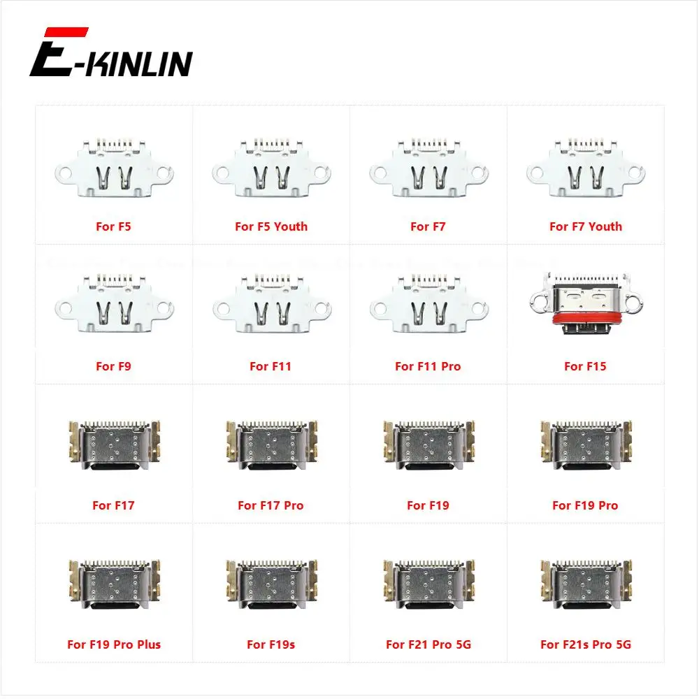 Type-C Jack Connector Socket For OPPO F5 F7 Youth F9 F11 F15 F17 F19 F19s F21 F21s Pro Plus 5G Charge Charging Dock Plug Port