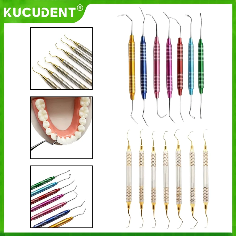 

7Pcs/Set Dental Curettes Perio Scalers Gracey Curette Teeth Cleaning Manual Scaler Dentistry Oral Care Teeth Whitening Tools