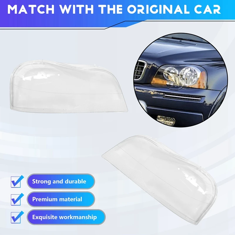 

For - XC90 2004-2013 Car Transparent Lampshade Head Light Lamp Cover Glasses Lamp Shade Headlight Shell Cover Lens-BTFL