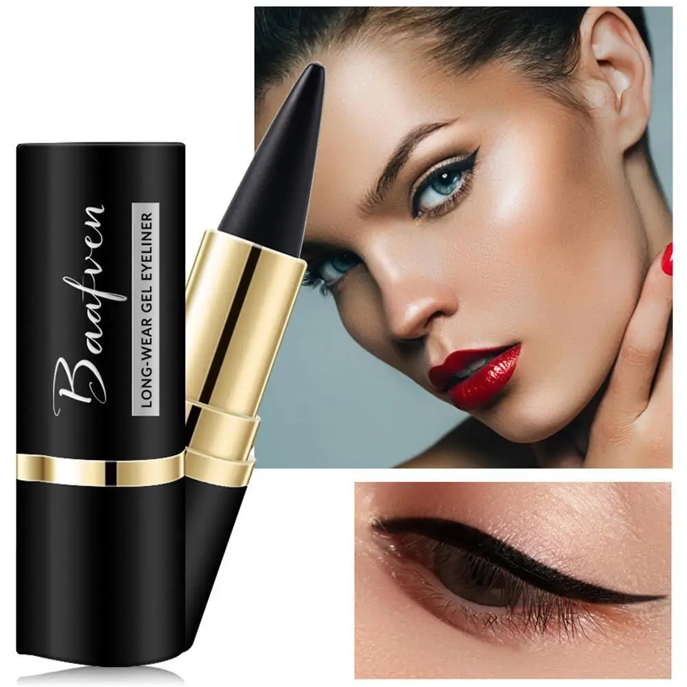 1pc Black Waterproof Eyeliner Cream Long-lasting Easy Wear Pen Eye Eyeliner To Makeup Cosmetic Matte Drying Liner Quick Gel W3e7