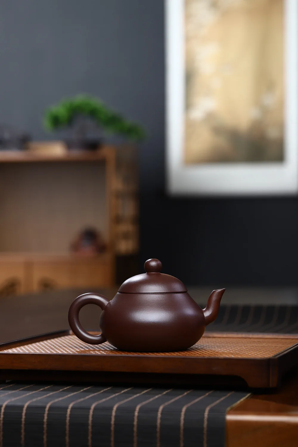 Yixing Master Handmade Pear‑Shaped Zisha Teapot, Private‑Stored Stone‑Red Clay, Premium Gift‑Ready Household Kung Fu Brewing