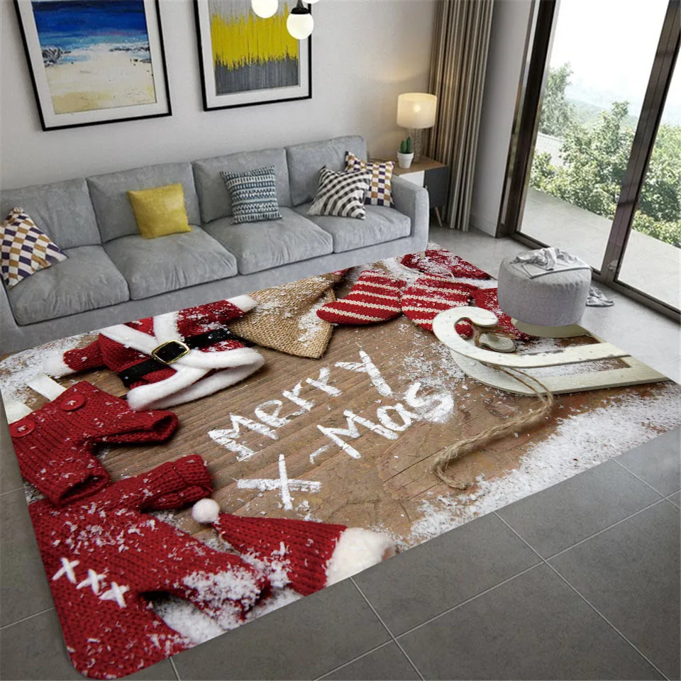 New Christmas New Year Decorations Living Room Carpet Non-slip Household Carpet Kitchen Bedroom Carpet Floor Mat Tapis Alfombra