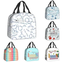 Science Chemistry Pattern Insulated Lunch Bags for Women Biology Resuable Thermal Cooler Food Lunch Box Work School Travel